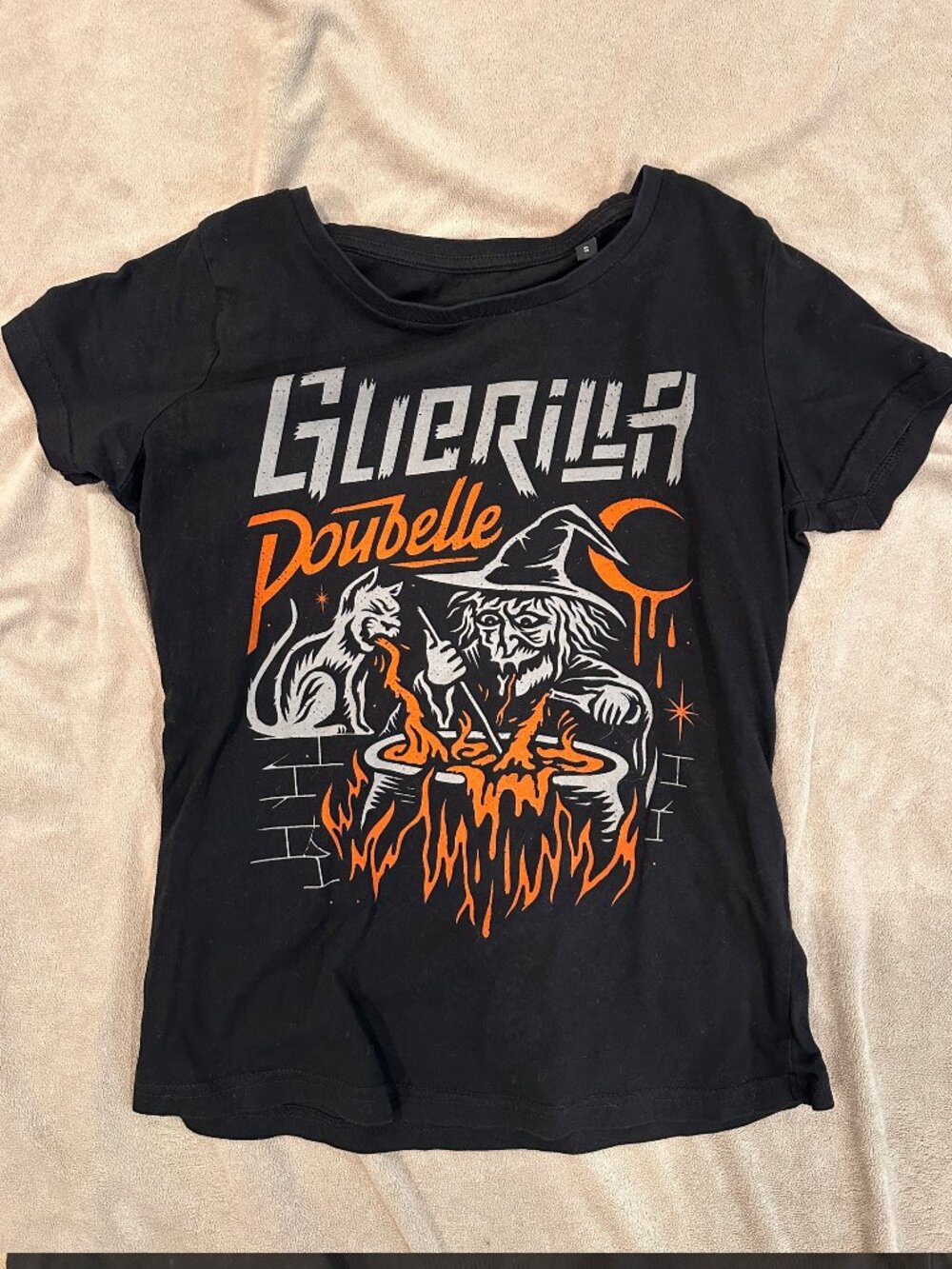 Guerilla Poubelle Ladies' Small Punk Witch and Cat T-shirt